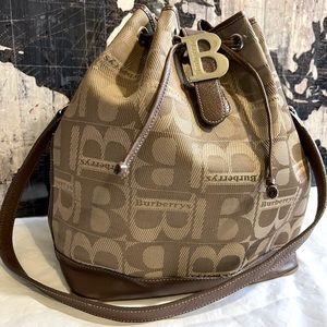 Authentic vintage Burberrys drawstring tote.
